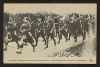 INFANTERIE ECOSSAISE PRECEDEE DE SES CORNEMUSEURS. SCOTCH INFANTRY PRECEDED BY ITS BAGPIPERS