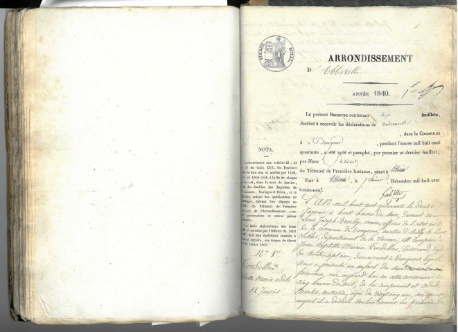 Domqueur : naissances (1840-1842)