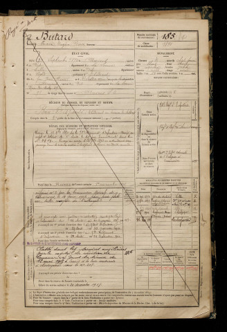 Butard, Marie Eugène Pierre, né le 30 septembre 1871 à Amiens (Somme), classe 1891, matricule n° 185, Bureau de recrutement d'Amiens