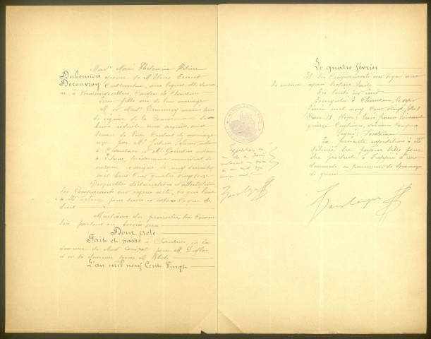 Chaulnes. Demande d'indemnisation des dommages de guerre : dossier Duhennois-Borgnon