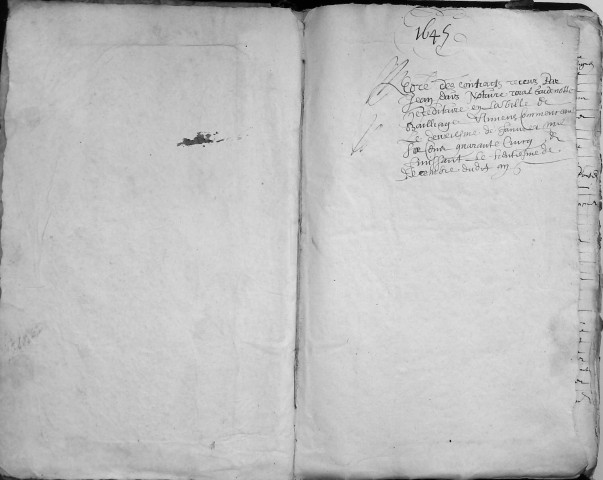 Etude de Me Jean Daiz à Amiens (étude n°22). Minutes de l'année 1645