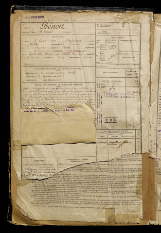 Bénoit, Louis Jean Baptiste Daniel, né le 07 avril 1892 à Oresmaux (Somme), classe 1912, matricule n° 2, Bureau de recrutement d'Amiens