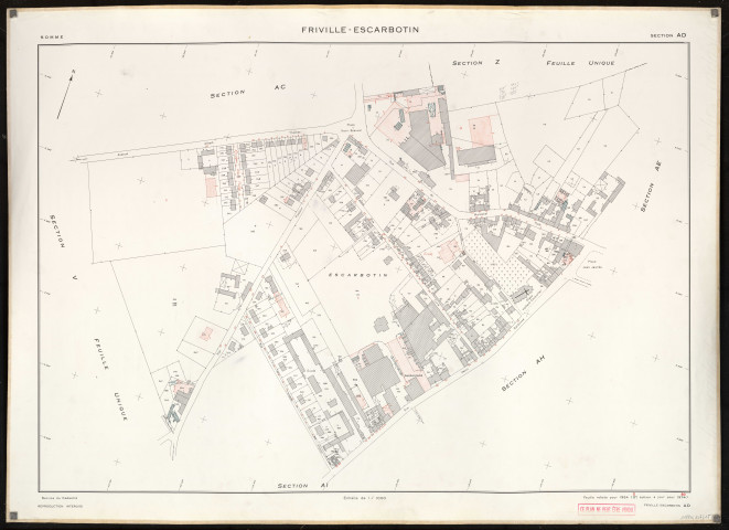 Plan du cadastre rénové - Friville-Escarbotin : section AD