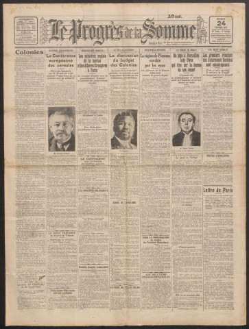 Le Progrès de la Somme, numéro 18806, 24 février 1931