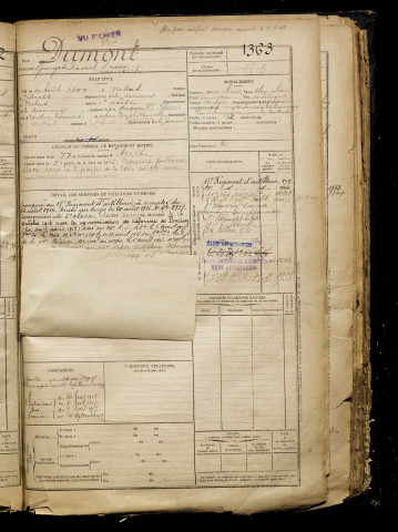 Dumont, Georges Raoul Laurent, né le 10 août 1897 à Nibas (Somme), classe 1917, matricule n° 1363, Bureau de recrutement d'Abbeville