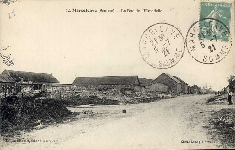 Marcelcave (Somme). La Rue de l'Hirondelle