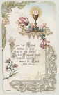 Ô jour des Grâces divines, le plus beau de nos jours ! Que ton Souvenir nous rappelle à jamais l'amour de Jésus. Souvenir de première communion. Image de première communion de Maurice Dubois faite en la chapelle de l'Ecole libre de la Providence à Amiens, le 13 mai 1903