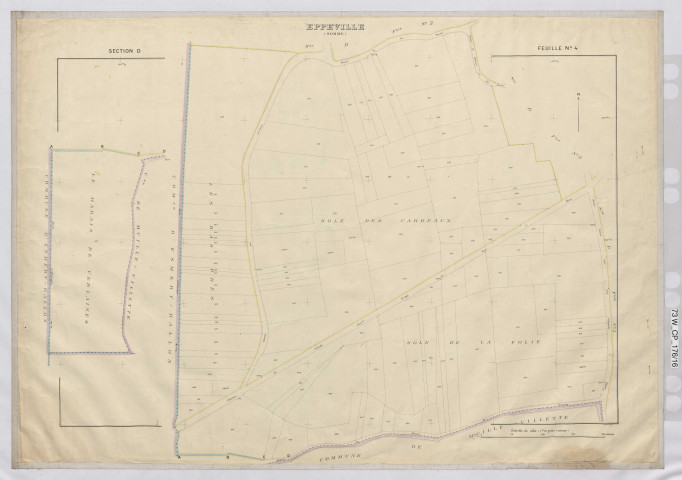 Plan du cadastre rénové - Eppeville : section D4