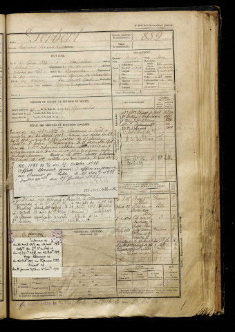 Gerbert, Raymond François Xavier, né le 20 juin 1899 à Léalvillers (Somme), classe 1919, matricule n° 859, Bureau de recrutement d'Abbeville