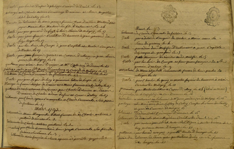 Etude de Me Antoine Demachy. Répertoire pour la période 1792-an VI