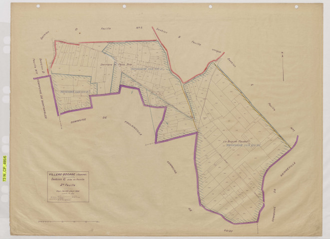 Plan du cadastre rénové - Villers-Bocage : section C2