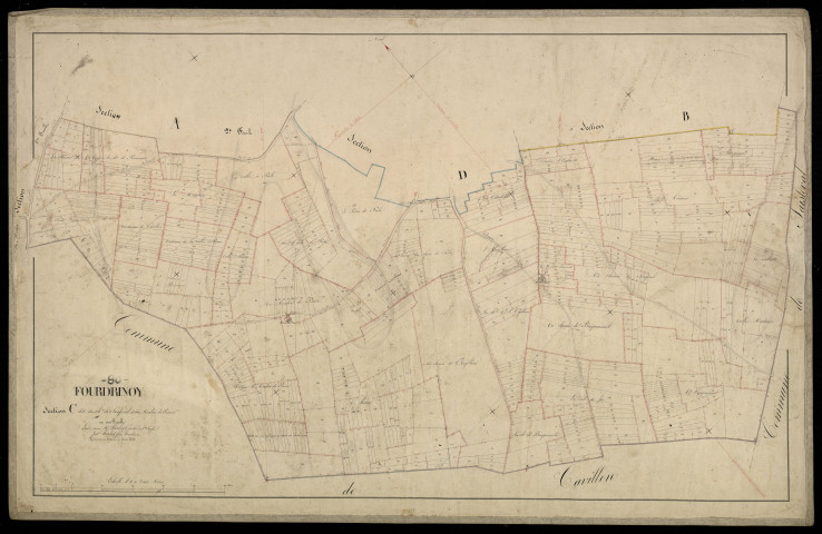 Plan du cadastre napoléonien - Fourdrinoy : Chemin de Saisseval (Le) ; Moulin Saint-Pierre (Le), C
