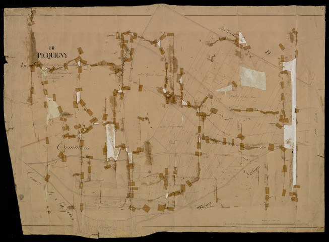 Plan du cadastre napoléonien - Picquigny : Bois de a Vigne (Le) ; Vallée de la Mare (La), C2