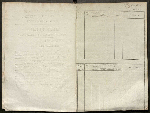 Répertoire des formalités hypothécaires, du 20/07/1818 au 19/01/1819, registre n° 080 (Péronne)