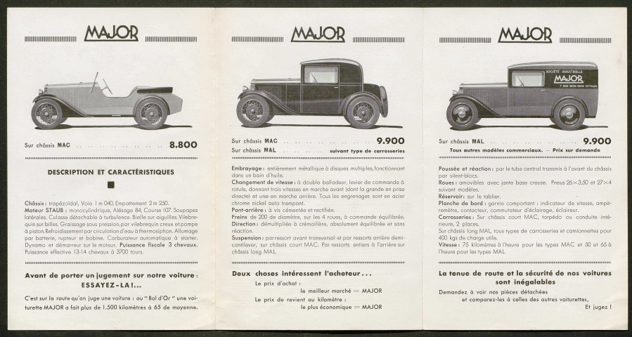 Publicités automobiles : Major