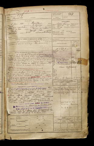 Cerf, Raymond, né le 01 juin 1898 à Hombleux (Somme), classe 1918, matricule n° 547, Bureau de recrutement de Péronne