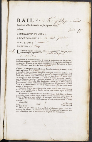 Contrôle des actes du bureau de Conty pour la période du 22 janvier 1737 au 18 septembre 1738