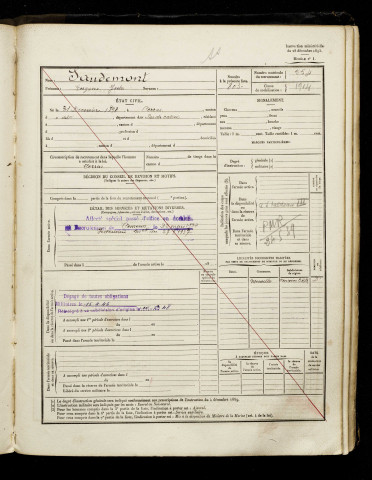 Saudemont, Eugène Jules, né le 31 décembre 1898 à Arras (Pas-de-Calais), classe 1918, matricule n° 554, Bureau de recrutement d'Amiens