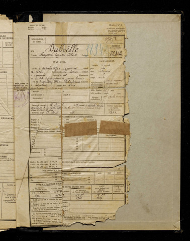 Duboëlle, Raymond Cyprien Albert, né le 16 septembre 1889 à Hescamps (Somme), classe 1909, matricule n° 1431, Bureau de recrutement d'Amiens