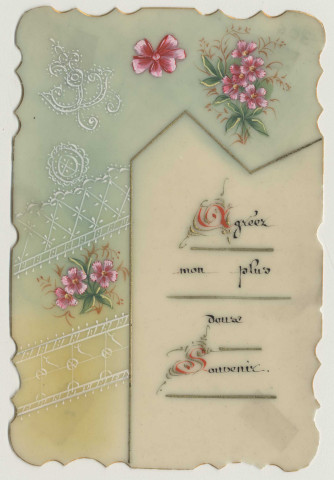 Agréez mon plus doux souvenir. Des fleurs