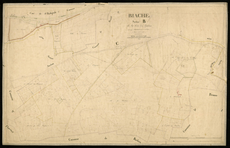 Plan du cadastre napoléonien - Biaches : Voie des Gardes (La), B