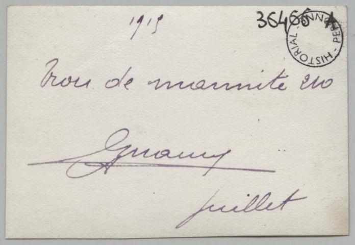 1915. TROU DE MARMITES 210. AMAURY. JUILLET