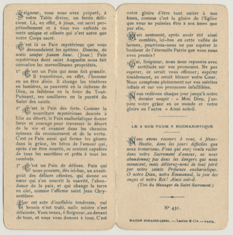 Notre pain quotidien. La communion des enfants