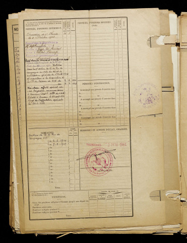 Marchand, Elie Elisée, né le 19 septembre 1887 à Vaux-en-Amiénois (Somme), classe 1907, matricule n° 966, Bureau de recrutement d'Amiens