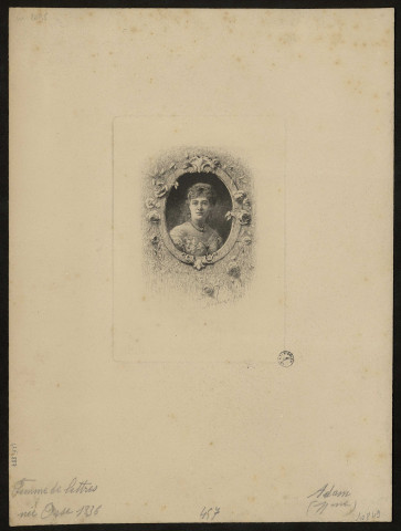 Adam (Mme). Femme de lettres née dans l'Oise 1836
