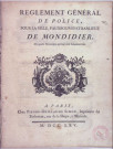 Extrait du règlement général de police pour la ville, fauxbourgs et banlieue de Montdidier