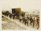 THE BRITISH ADVANCE IN THE WEST.C974.SCENE ON THE ROAD BEHIND THE LINE TRANSPORTING A HUT (OFFICIAL PRESS ISSUED BY THE PRESS BUREAU)