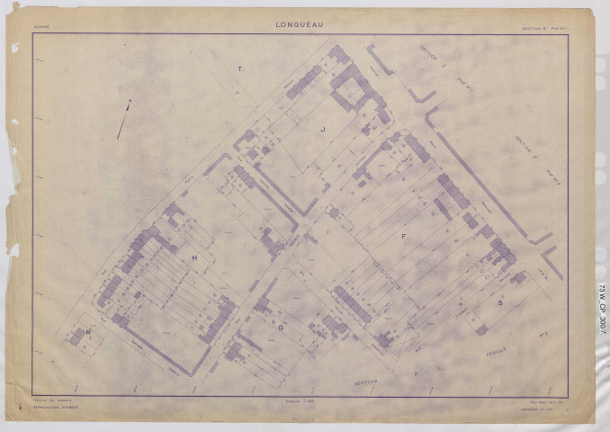 Plan du cadastre rénové - Longueau : section X1