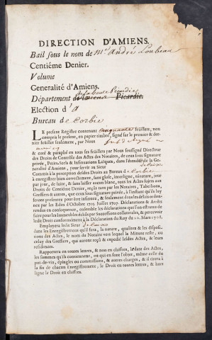 Contrôle des actes du bureau de Corbie pour la période du 26 février 1741 au 20 janvier 1742