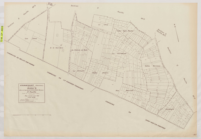 Plan du cadastre rénové - Vignacourt : section D1