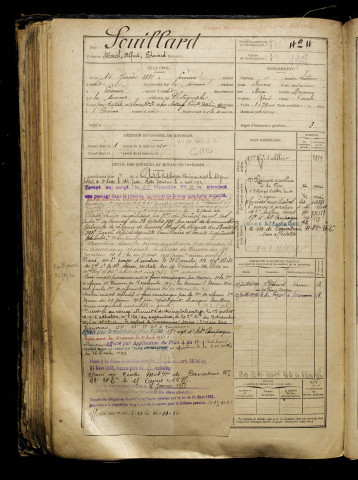 Souillard, Marcel Alfred Edouard, né le 16 janvier 1889 à Péronne (Somme), classe 1909, matricule n° 424, Bureau de recrutement de Péronne