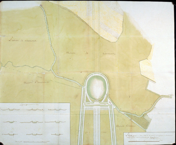 Plan figuratif de l'état de la rivière et de la commune de Renancourt relatif au procès verbal du 2 au 12 août 1760
