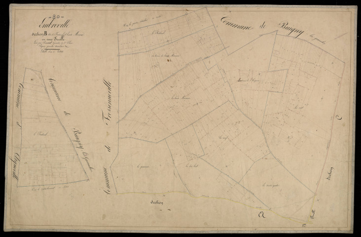 Plan du cadastre napoléonien - Embreville : Fontenel (Le) ; Hauts Moreaux (Les), B