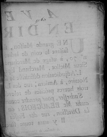 Etude de Me François Henin à Amiens (étude n°3). Minutes de l'année 1763