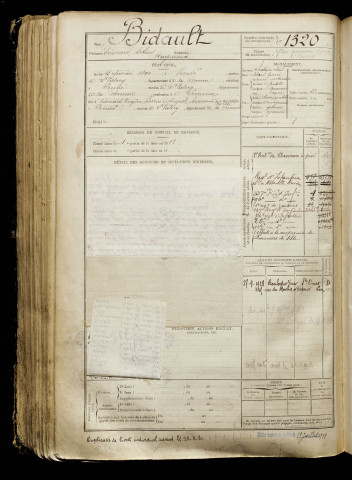 Bidault, Edouard Arthur Raymond, né le 13 février 1890 à Pendé (Somme), classe 1910, matricule n° 1320, Bureau de recrutement d'Abbeville