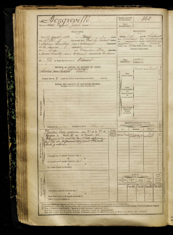 Dengreville, Oscar François Joseph, né le 18 janvier 1882 à Brias (Pas-de-Calais), classe 1902, matricule n° 142, Bureau de recrutement d'Amiens