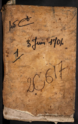 Centième denier du bureau d’Amiens pour la période du 3 juin 1704 au 11 avril 1710