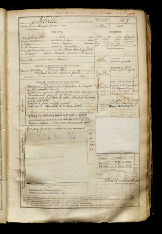 Delville, Henri Alexandre Ernest, né le 26 février 1881 à Paris 11e Arrondissement (Paris), classe 1901, matricule n° 627, Bureau de recrutement de Péronne