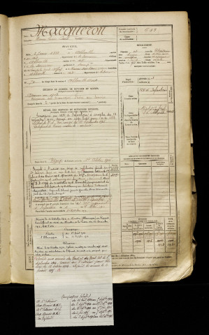 Macqueron, Henri Louis Paul, né le 03 juin 1882 à Abbeville (Somme), classe 1902, matricule n° 653, Bureau de recrutement d'Abbeville