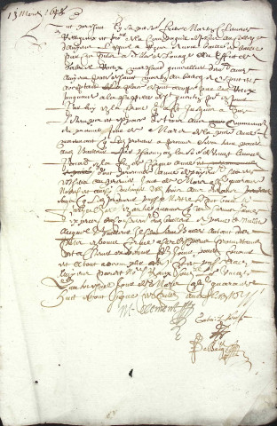 Etude de Me François Debacq à Amiens (étude n°7). Minutes des années 1648-1650