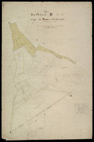 Plan du cadastre napoléonien - Hebecourt (Vers-Hébécourt) : H2