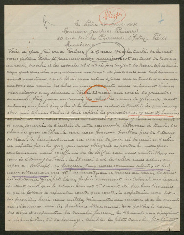 Témoignage de Paulin, Joseph et correspondance avec Jacques Péricard