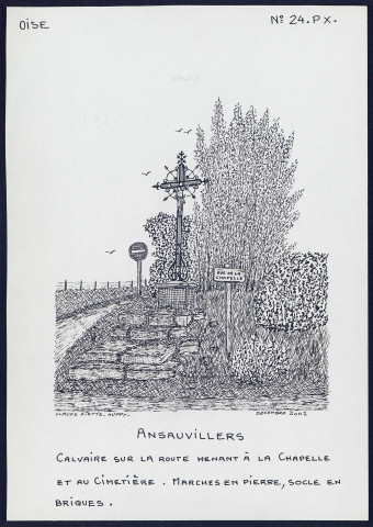 Ansauvillers (Oise) : calvaire sur la route - (Reproduction interdite sans autorisation - © Claude Piette)