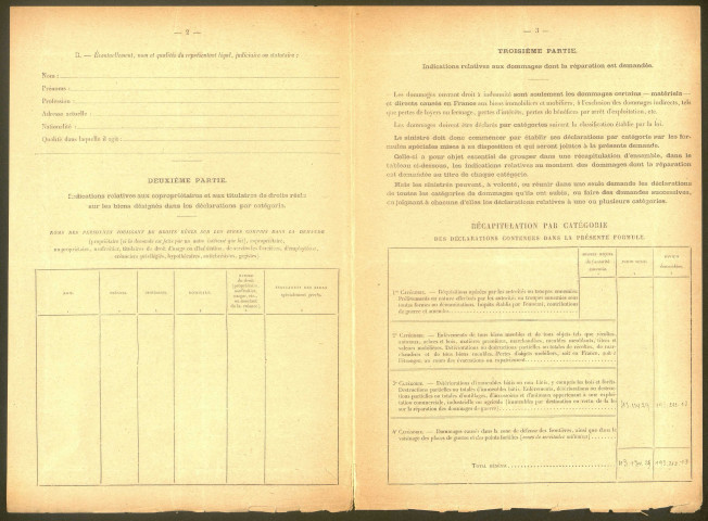 Longueval. Demande d'indemnisation des dommages de guerre : dossier Morel Augustin