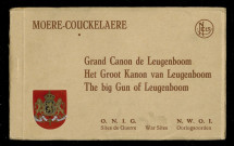 MOERE-COUCKELAERE. GRAND CANON DE LEUGENBOOM. HET GROOT KANON VAN LEUGENBOOM. THE BIG GUN OF LEUGENBOOM. LE GRAND CANON DE LEUGENBOOM A MOERE. BRECHE PRODUITE PAR LE LANCEMENT D'UN OBUS CONTRE LE BETON A L'EFFET DE DETRUIRE LA PIECE, L'OBUS NE FIT EXPLOSION QUE 800 M. PLUS LOIN. LE GRAND CANON DE LEUGENBOOM A MOERE. VUE D'ENSEMBLE DE LA PIECE D'UN ABRI. LE GRAND CANON DE LEUGENBOOM A MOERE. VUE D'ENSEMBLE DE LA PIECE ET D'UN DES ABRIS. LE GRAND CANON DE LEUGENBOOM A MOERE. POIDS 75.500 KGS ; LONG 17M50 ; CALIBRE 0M38 ; PORTEE MAXIMUM 75 KM ; POIDS DE L'OBUS 750 KGS ; HAUT 1M80. LE GRAND CANON DE LEUGENBOOM A MOERE. LE MECANISME. VU DE DROITE. LE GRAND CANON DE LEUGENBOOM A MOERE. LA PIECE PIVOTE DANS UNE CUVE DE 20 METRES DE DIAMETRE. LE GRAND CANON DE LEUGENBOOM A MOERE. VUE INTERIEURE DE LA PIECE. LE GRAND CANON DE LEUGENBOOM A MOERE. LE GRAND CANON DE LEUGENBOOM A MOERE. CETTE PIECE BOMBARDAIT DUNKERQUE, IL Y EUT 114 MORTS ET 185 BLESSES. LE GRAND CANON DE LEUGENBOOM A MOERE. LE MECANISME DU CANON ABRITE SOUS UN BLINDAGE D'ACIER