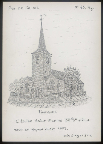 Tincques (Pas-de-Calais) : église Saint-Hilaire - (Reproduction interdite sans autorisation - © Claude Piette)